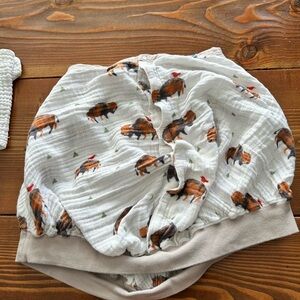 little unicorn cotton muslin magnetic opening car seat canopy